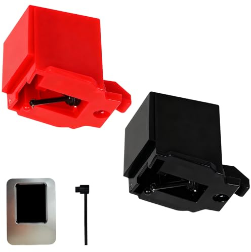 2 Pack ATN3600L Diamond Stylus Needle Replacement with Cleaning Brush, Compatible with Audio-Technica AT-LP60X/AT3600L/AT-LP60XBT/AT-LP2D Turntables — Clear Sound, Easy Install（Red + black）