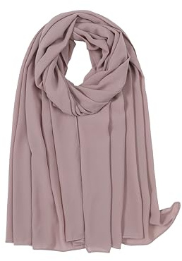 Louisabelle Premium Pearl Chiffon Scarf - Lightweight Soft Draping Georgette Hijab Elegant Plain Fashion Scarf for Women 70x180CM