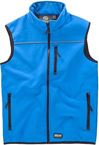 Work Team Chaleco Softshell Aire Libre Liso Hombre Celeste XL