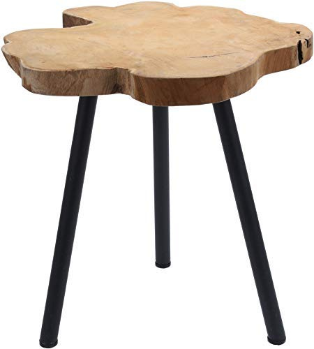 Spetebo Teak Beistelltisch massiv - Holz Tisch Sofatisch Couchtisch Nachttisch Dekotisch Natur