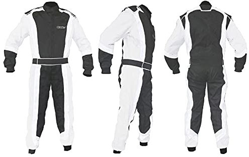 WinNet Tuta go-kart go kart bianca e nera non omologata non per gara bimbo bambino ragazzo