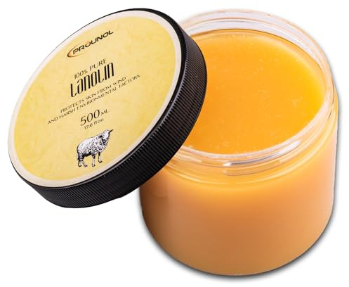 Prounol Lanolin Pure - 500 ml, vattenfri hand- och nagelkräm, torr hud | Vattenfri, doftfri | Farmaceutisk kvalitet | Made in EU | Bas för egen kosmetik | Made with UltraPure™ Lanolin