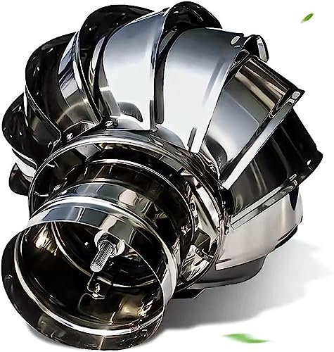 IUBGFTO Roof Vents Rotating Chimney Cowl,Roof Turbine Ventilator,304 Stainless Steel,Rainproof,for Roof Vents Chimney Fireplace Bathroom Kitchen Garage,110mm/4.3in