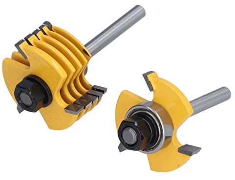 1/16 Groove Router 2 Pcs Slot Router Bit 1/4 Inch Shank 3 Wings 6 Different Cutting Width 1/2 Inch Depth 5/32 Milling Bit