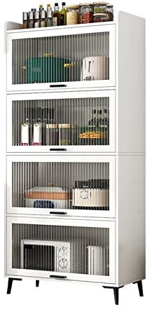 Estante multifuncional de almacenamiento de cocina para almacenamiento de suelo a techo, armario de almacenamiento de alimentos multicapa con estante para microondas y armarios para nizing suministros