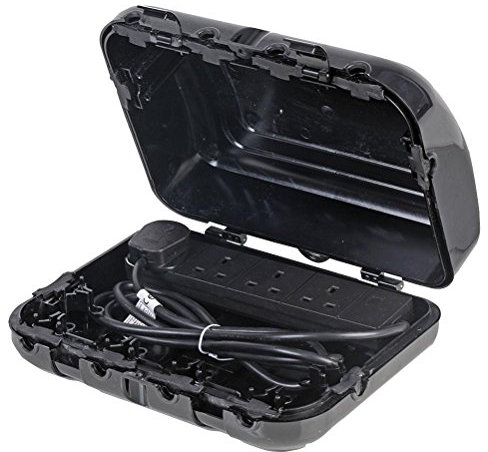 Pro Elec pl15326pl IP64 Outdoor Enclosure with 4 Gang 2 m Extension Lead - Black