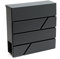 Wiltec Designer Briefkasten V14 Anthrazit 370 x 105 x 370 mm, Wandbriefkasten mit Schloss und Zeitungsrolle, Postkasten aus pulverbeschichtetem Stahl