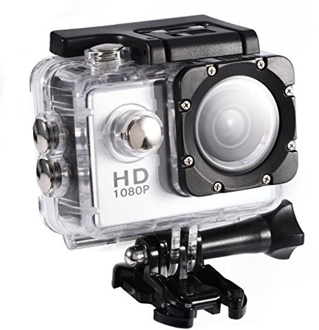 Bewinner Action Camera Mini DV Sport Camera Impermeabile Esterno 30M Fotocamera subacquea Bicicletta Sport DV Action Camera Camcorder per Escursioni All'aperto Nuoto Sci (Argento)