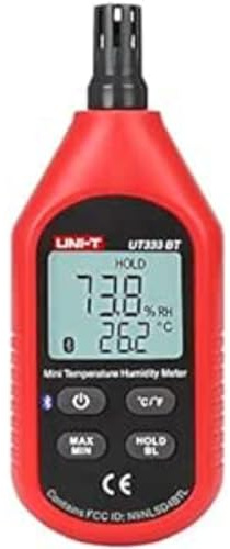 UNI-T UT333BT Mini-Messgerät Temperatur und Luftfeuchtigkeit mit Bluetooth, -10°C-60°C/-10.0 °C-60.0 °C, 0% RH-100% RH