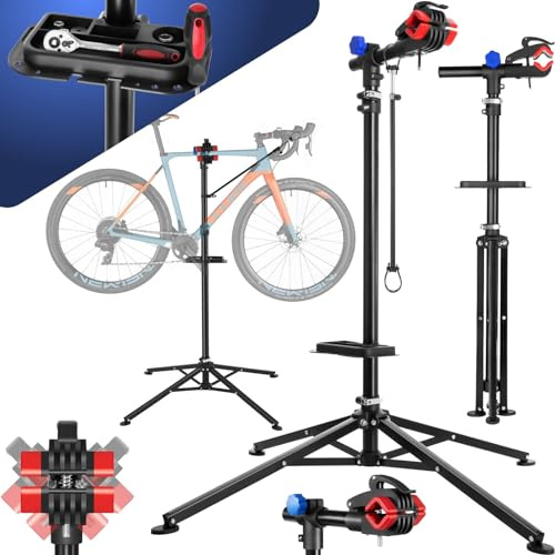 tectake® Cykelmonteringsställ höj- och sänkbar, 360° roterbar