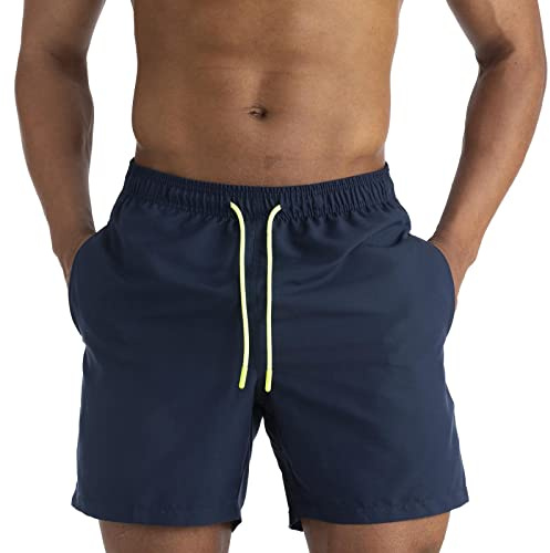 EDOTON Badshorts för män, snabbtorkande vattentäta badshorts för män med fickor simning/surf/vardaglig