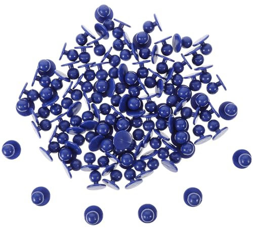 VICASKY 100 Stücke Kunststoff Kochknöpfe Runde Jacke Kochknöpfe Kochmantel Knopfknopf Beweglicher Kugelknopf Ersatz Für Kleidung Dekoratives Accessoires Blau