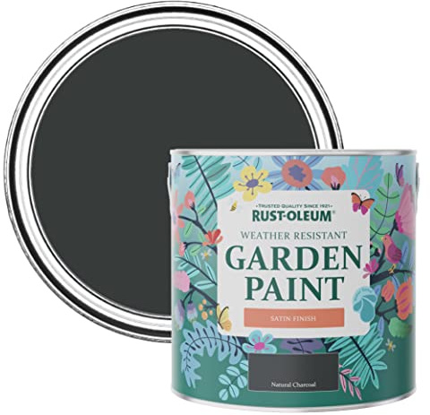 Rust-Oleum Black Mould-Resistant Garden Paint In Satin Finish - Natural Charcoal (BLACK) 2.5L