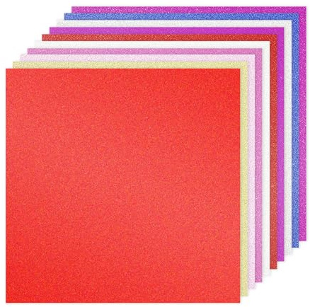 PATIKIL 10 ark flerfärgat glitterpapper, 30 x 30 cm 250 gsm fyrkantigt premium glittrande papper hantverk kartpapper för klippbok korttillverkning gör-det-själv konstprojekt bröllopsfest