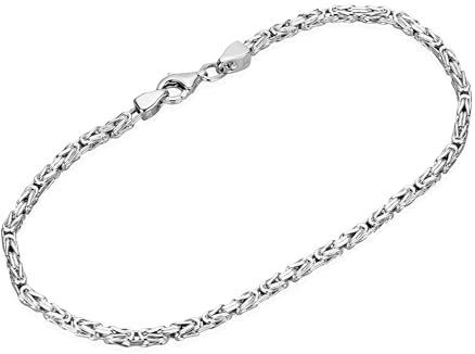 NKlaus 21cm Königskette 925 Silber 4fach diamantiert breite 2mm Armkettchen Silberkette 16170