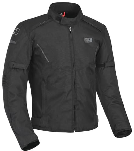 Oxford Delta 1.0 Motorbike Jacket for Men | Waterproof CE AA Rated Motorcycle Jackets with CE Level 1 Protectors | Thermal Liner, Ventilation, and Reflective Safety Elements (Black,L)