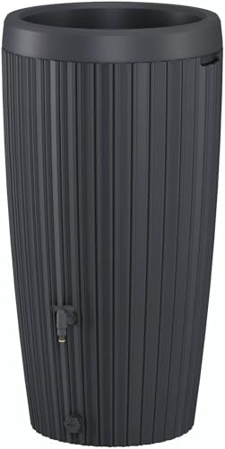 Regenwassertank 240 L Regentonne Wasserbehälter in 3 Farben mit Wasserhahn Set (240L Graphit)