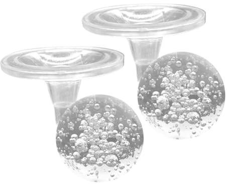 VICASKY 2sets Bubble Ball Holder Glass Ball Stand Crystal Ornament Diy Fountain Decor for Home Office Fish Tank Bubbler Accessory