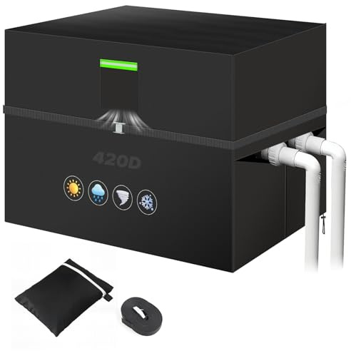 Gemsaya Copertura solare per piscina rivestita in argento 420D, 105 x 90 x 80 cm, per conservare il calore, riduce l'evaporazione, inclusa custodia e cinghie rinforzate, resistente ai raggi UV e