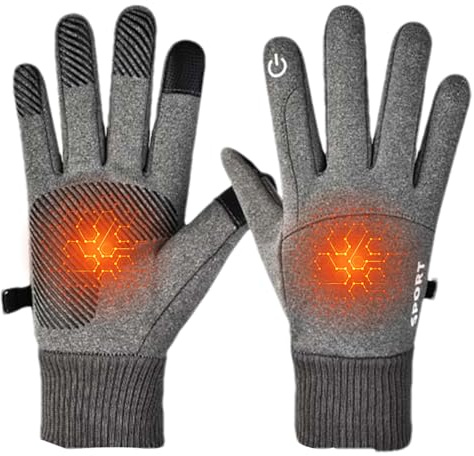 Uppvärmda handvärmare: 9,06 X 3,35 tum polyesterfiberhandskar, USB-värmehandskar med pekskärm, varm sportdesign vindtät | Vinterskidåkning