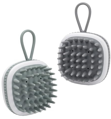 GANAZONO Spazzola per Shampoo Chioma in Silicone 2 Pezzi Massaggiatore Cuoio Capelluto Ergonomico Antiscivolo per Uomo e Esfoliante Delicato per Doccia e Chioma