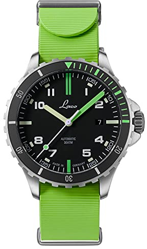 Laco Scorpion Sports Watch, Automatic Watch, Stainless Steel Case, Sapphire Glass, Waterproof, Made in Germany, amazon 42 rb, Strap.