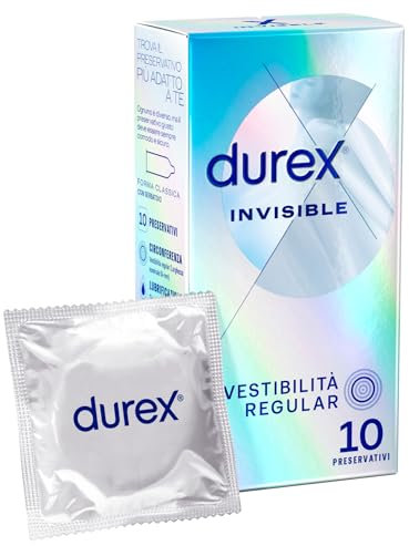 Durex Invisible Preservativi Ultra Sottili (0.048 mm) Ad Alta Sensibilità, Maxiformato Esclusiva Online, 30 Profilattici
