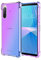HONLEN Hülle für Sony Xperia 10 III Case, 6 Inches Transparent Farbverlauf Design TPU Silicone Handyhülle, Verstärkung mit Vier Ecken Cover Blau Lila
