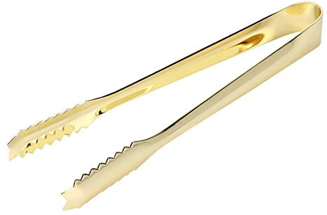 Küchenzange Gold, Eiswürfelzange, Eiskübelzange, Große Eiszange Edelstahl für Zucker, Eis, Gebäck, Salat, Grill, Bar - Vergoldete Kochklemme