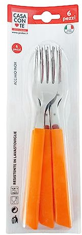 Confezione 6 FORCHETTE HAPPY COL.ARANCIO