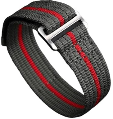 MHYATIO Correa de reloj de nailon integrada de 22 mm compatible con TUDOR Pelagos Black Bay Collar Hidden FXD/Biwan/ 1958 Series Correa de reloj de lona impermeable(Army green-red)