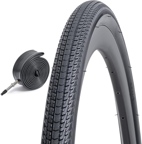 FengCan 1-PC 700C Pneu 700x32C 32-622 Pneu vélo Pliable et Chambre à air 28 Pouces 700x25/32C Presta Valve 48mm, adapté aux pneus de vélo 700 x 32C 28x1.25 Ville/Course