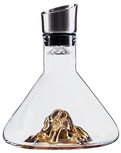 Carafe À Decanter Le Vin Montagne En Verre 1500ml Decanteur Aérateur À Vin Avec Les Montagnes En Relief Filtre Aérateur Et Bec Verseur Cadeau Créatif Pour Amateurs De Vins