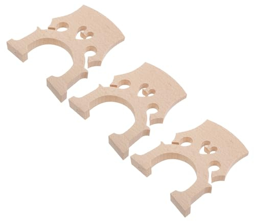 Toyvian 3pcs Wooden Cello Bridge Parts Full Maple Wood Replacement Instrument Parts for Cello Accessories Bridge