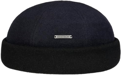 Stetson Sparr Docker Cap - Winter Cap Men’s - Docker Cap with Fleece Lining - Wool Cap with Cashmere - Fall/Winter caps - Men’s Cap Navy M (56-57 cm)