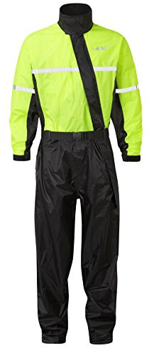JDC Motorcycle Waterproof Rain Suit Over Suit 1PC - SHIELD - Yellow/Black - L - Long Leg (34)