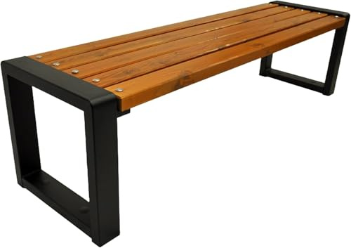 Primario Grande Trädgårdsbänk utan rygglös, Parkbänk Trä - Trädgårdsmöbler, Utomhusbänk | Solid bänkram bänk Väderbeständig, Design Scandinavian (Tik, 150)