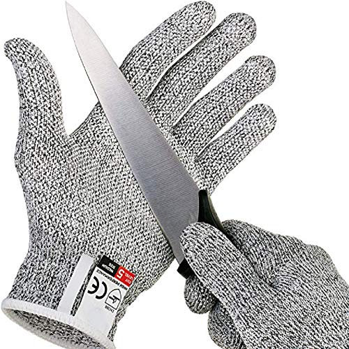 IXIGER Cut Resistant Gloves Food Grade Level 5 Protection, Safety Kitchen Cuts Gloves for Oyster Shucking, Fish Fillet Processing, Mandolin Slicing, Meat Cutting and Wood Carving, 1 Pair (Large)