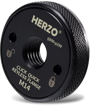 HERZO Ecrou de Serrage Rapide M 14 pour meuleuse Bosch, Black&Decker, Dewalt, Flex, Hitachi, Metabo, Makita etc.