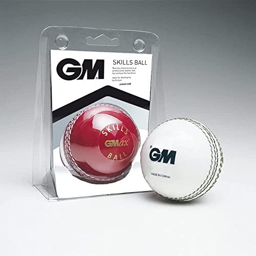 Gunn & Moore GM - Palla da cricket, BS55 Ben Stokes, misura senior, colore: rosso/bianco