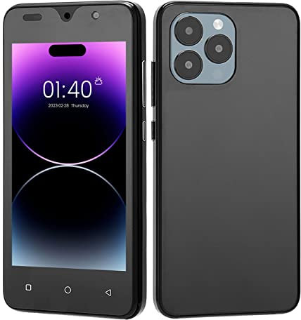 Teléfono Móvil con Pantalla HD de 5 Pulgadas para Android 6, Teléfono Móvil con Desbloqueo Facial con 2GB RAM 16GB ROM MTK6572 2MP 5MP Smartphone Ultra Delgado para Trabajo de (Negro)