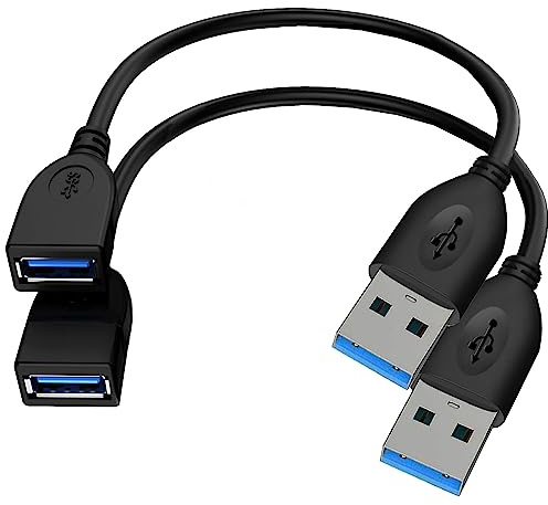 USB extension cable, (2 PACK 1FT) USB 3.0 male to female extension cable withstands fast data transfer compatible with USB keyboard, mouse, webcam, camera, phone, USB hub, printer, hard drive, etc