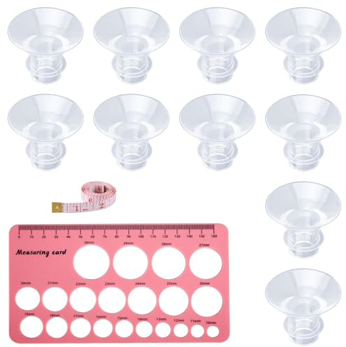 Lot de 10 inserts de bride de tire-lait en silicone de 5 tailles avec règle double face pour tire-lait S1/S2/S9/S10/S12 Spectra Flange, accessoires de tire-lait