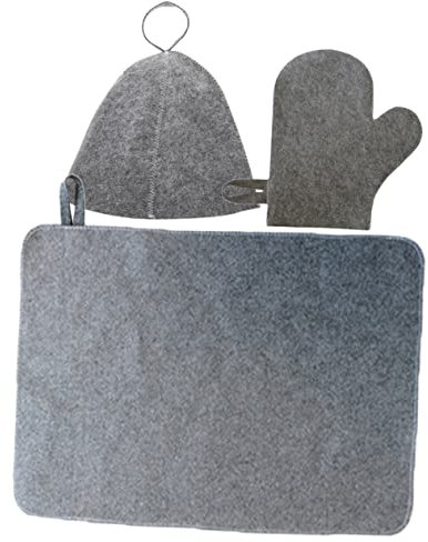 BESPORTBLE 1set Sauna Cap and Glove Set Felt Sauna Accessories for Men and Women for Use