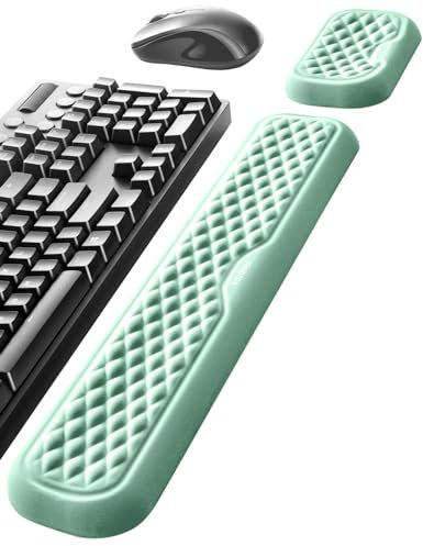 Vaydeer Handgelenkauflage für Tastatur und Maus, Computer, ergonomische Handgelenkstütze, weiches Memory-Schaum-Armkissen für Schreibtisch, Handfläche, Büro, Laptop, Tippen, Minzgrün
