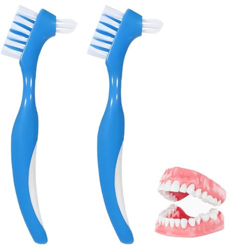 AORVYUI2 pcs. Brosse à dents pour prothèses dentaires | Double tête, pointe de précision, ergonomique | Brosse à dents, dentiste, aligneurs, appareils de maintien