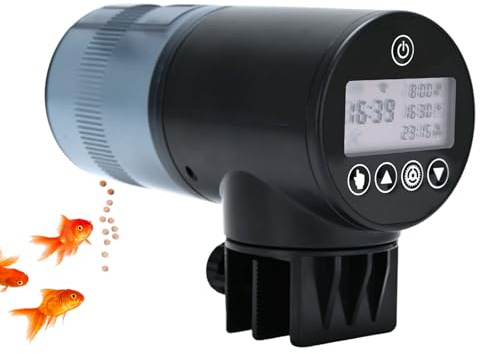 Alimentador automático de peces WiFi: dispensador remoto, dos métodos de instalación, adecuado para tanques y estanques