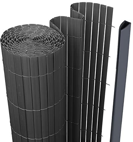 Eikuavons Esterilla de protección visual de PVC, 90 x 1000 cm, protección visual estándar, para jardín, balcón, terraza, valla de privacidad con clips de fijación, revestimiento de balcón