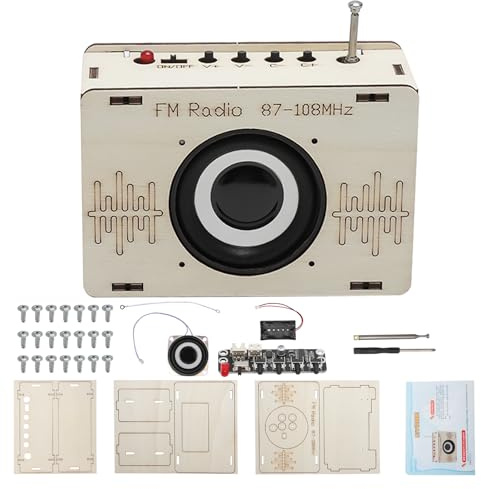 TNSLAND Kit Radio, Kit Altoparlanti, Fai Da Te Radio In Legno, Esperimenti Scientifici In Legno per Bambini, Giocattoli Verniciabili, Regali per Ragazzi Dagli 8 Ai 12 Anni