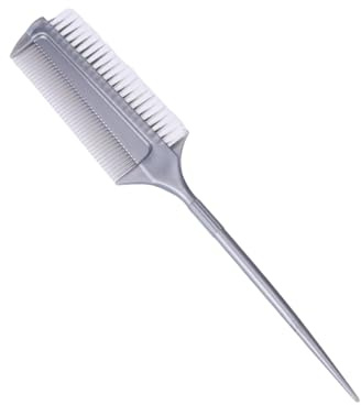 perfeclan Cepillo alisador para de caballo, cepillo para cardar, peine para, seccionador de cabello, herramienta de estilista, diseño 3 en 1 para, Gris